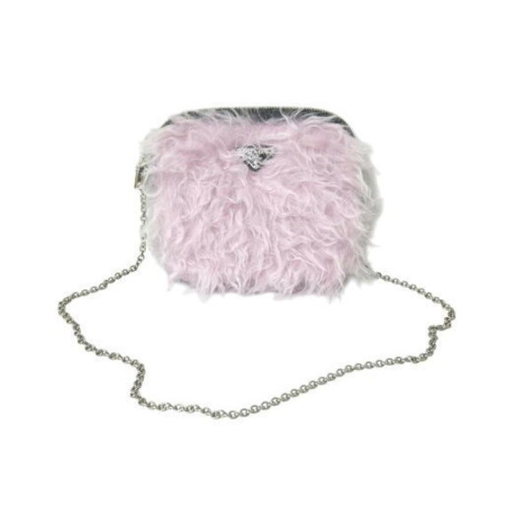 Prada fur Shoulder Bag triangle nylon pink black - Picture 1 of 9